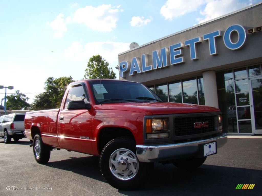 2000 Sierra 2500 SL Regular Cab - Fire Red / Graphite photo #22