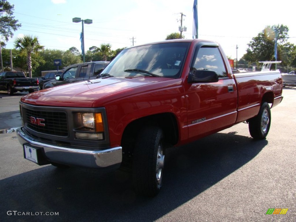 2000 Sierra 2500 SL Regular Cab - Fire Red / Graphite photo #23