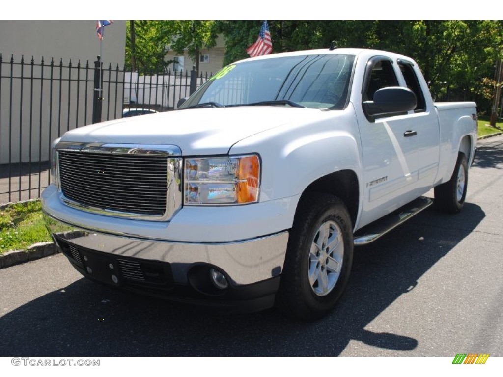 2008 Sierra 1500 SLE Extended Cab 4x4 - Summit White / Ebony photo #1