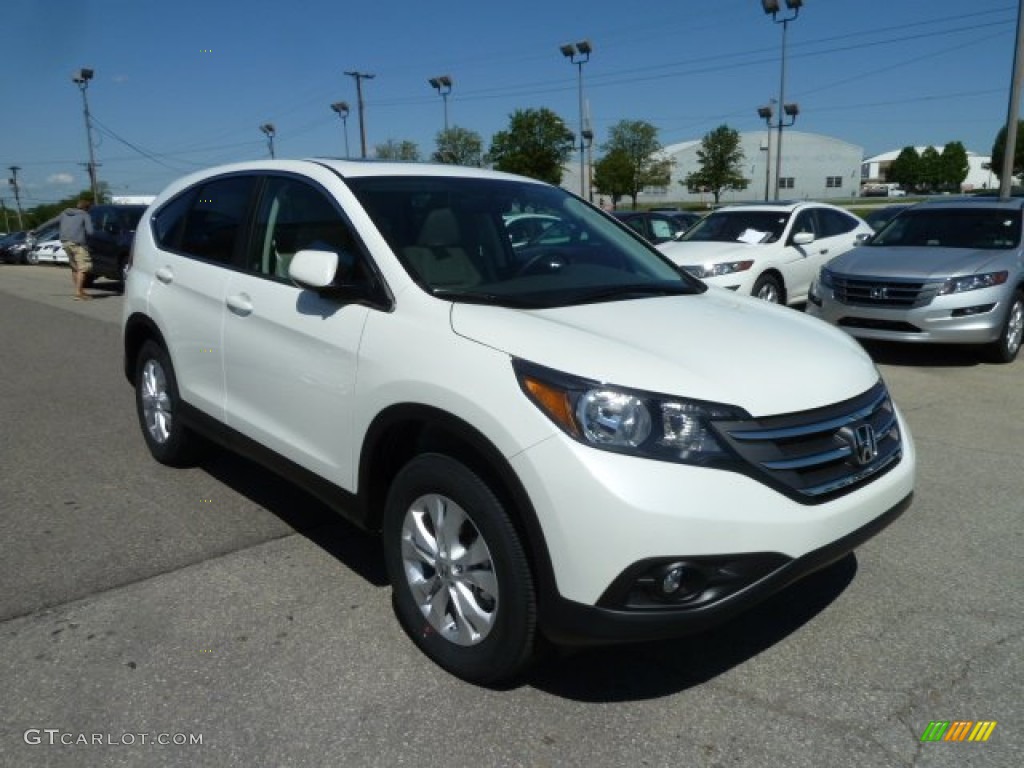 2012 CR-V EX 4WD - White Diamond Pearl / Beige photo #7