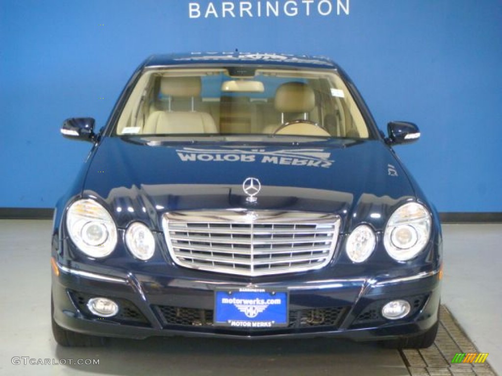 2008 E 350 4Matic Sedan - Capri Blue Metallic / Cashmere photo #2