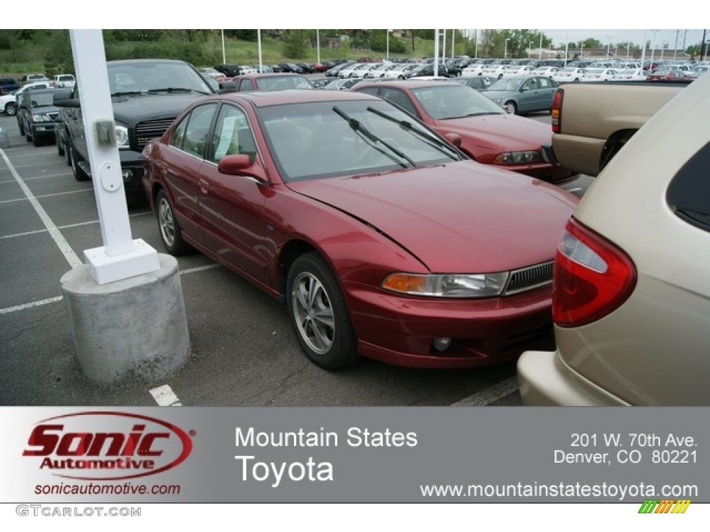 2000 Galant ES V6 - Patriot Red Pearl / Tan photo #1