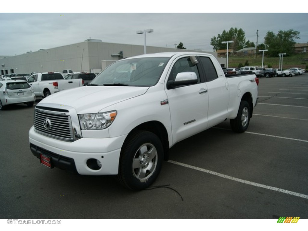 2010 Tundra Limited Double Cab 4x4 - Super White / Sand Beige photo #4