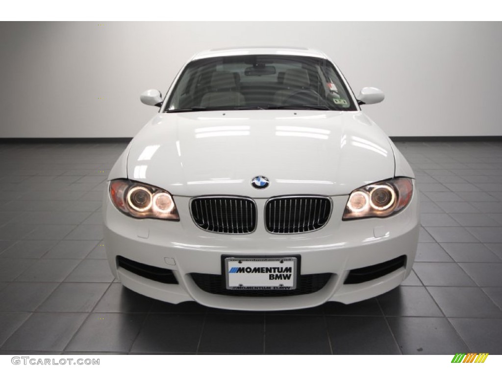 2008 1 Series 135i Coupe - Alpine White / Taupe photo #6