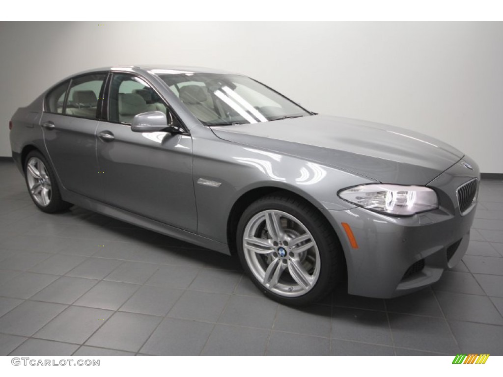2012 5 Series 535i Sedan - Space Gray Metallic / Oyster/Black photo #1