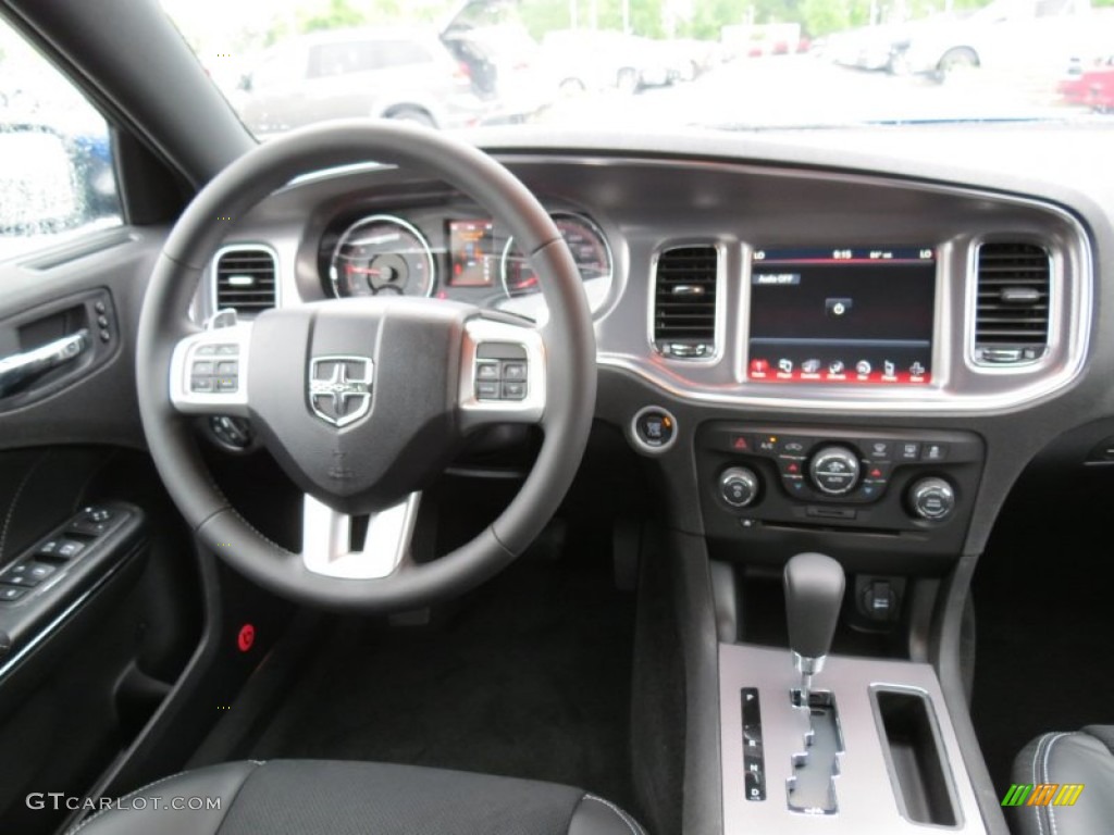 2012 Dodge Charger R/T Road and Track Black Dashboard Photo #65139599