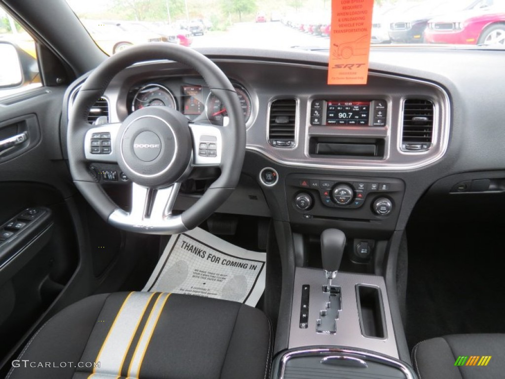 2012 Dodge Charger SRT8 Super Bee Black/Super Bee Stripes Dashboard Photo #65139740