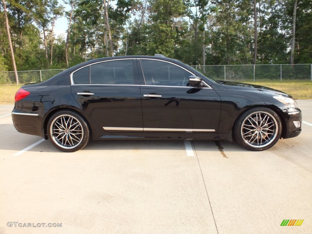 Black Noir Pearl 2012 Hyundai Genesis 5.0 Sedan Exterior Photo #65141031