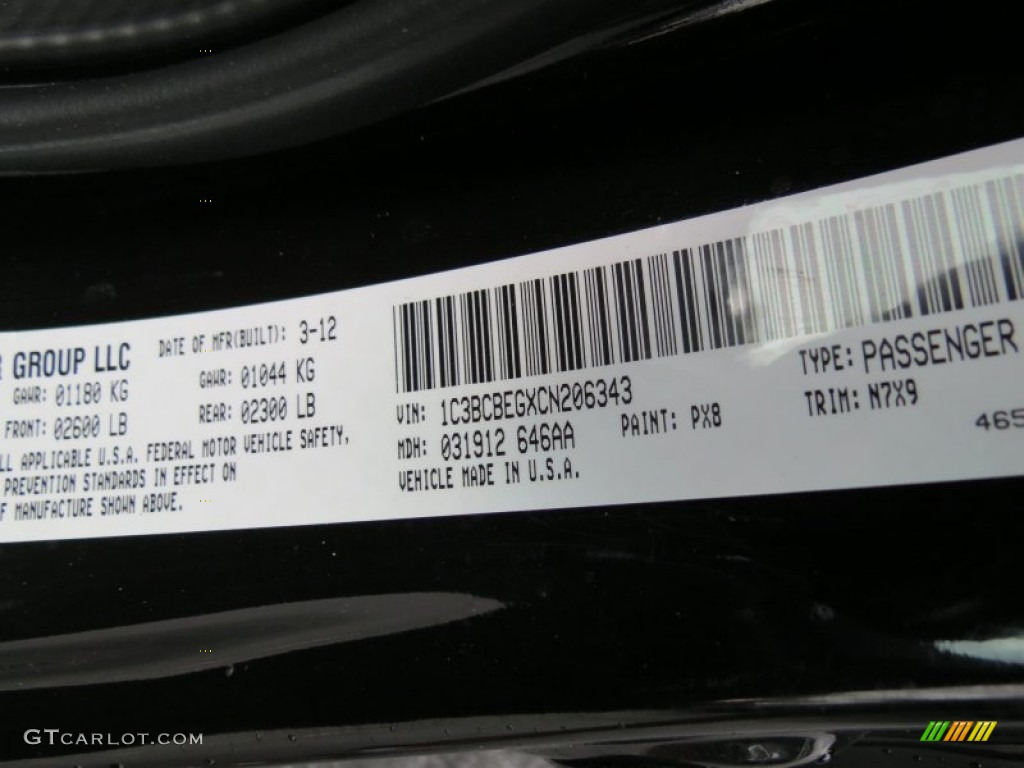 2012 200 Color Code PX8 for Black Photo #65142225