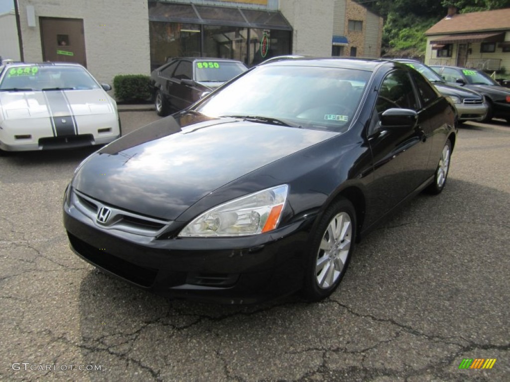 2006 Accord LX V6 Coupe - Nighthawk Black Pearl / Black photo #4