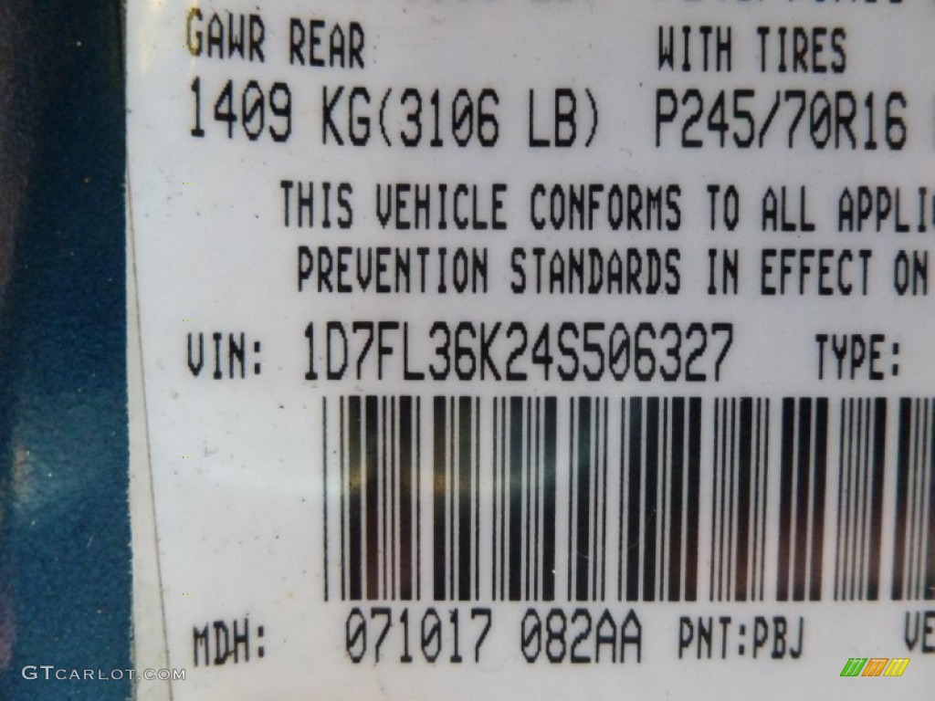 2004 Dakota Sport Regular Cab - Atlantic Blue Pearl / Dark Slate Gray photo #21