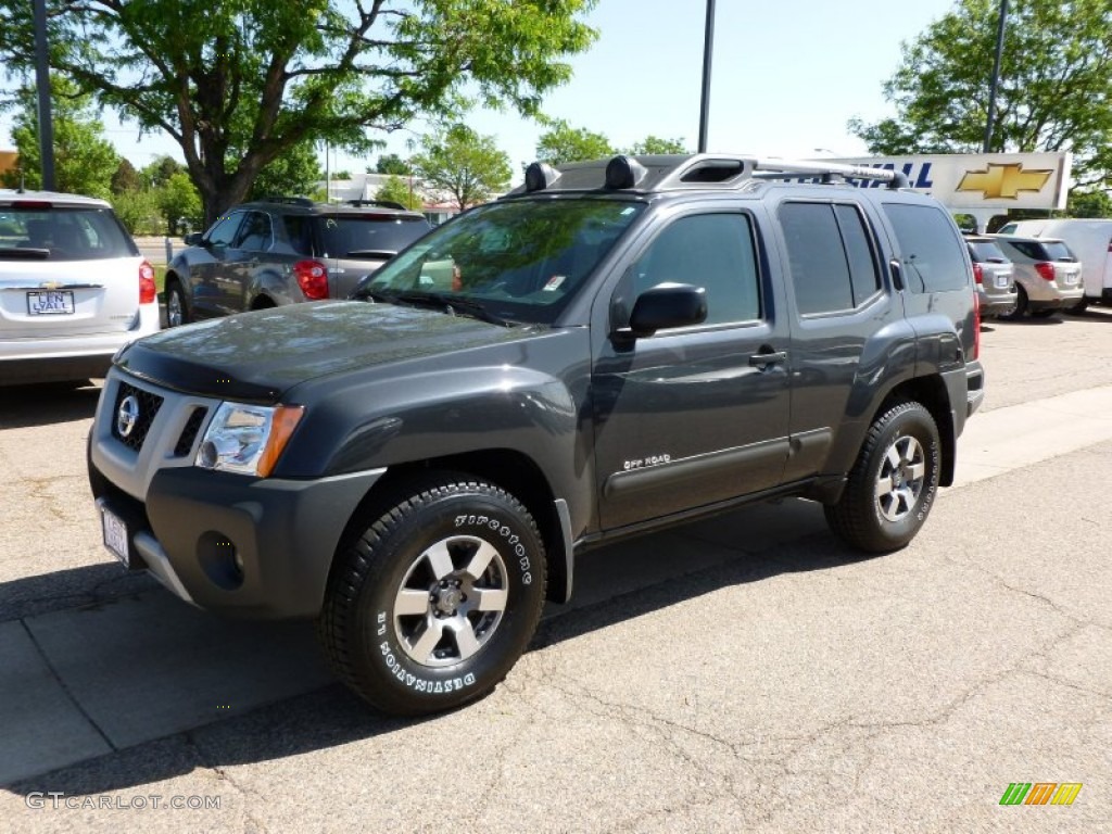 2010 Xterra Off Road 4x4 - Night Armor Metallic / Gray/Red photo #1