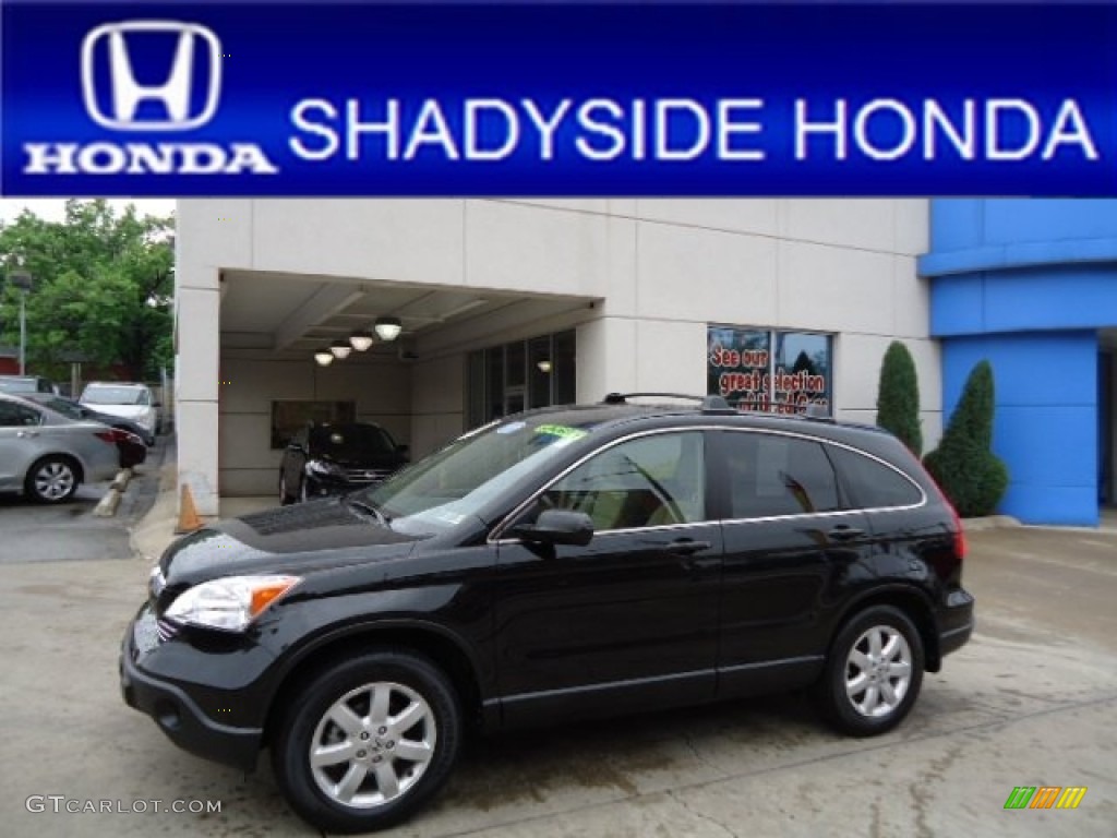 2009 CR-V EX 4WD - Crystal Black Pearl / Ivory photo #1