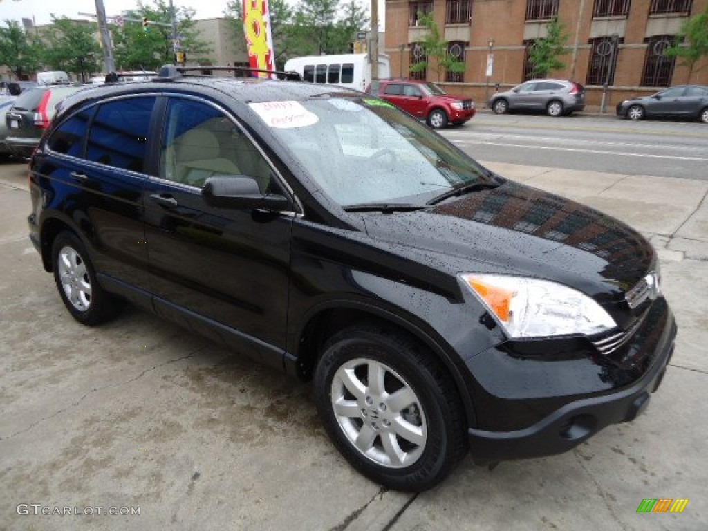 2009 CR-V EX 4WD - Crystal Black Pearl / Ivory photo #7