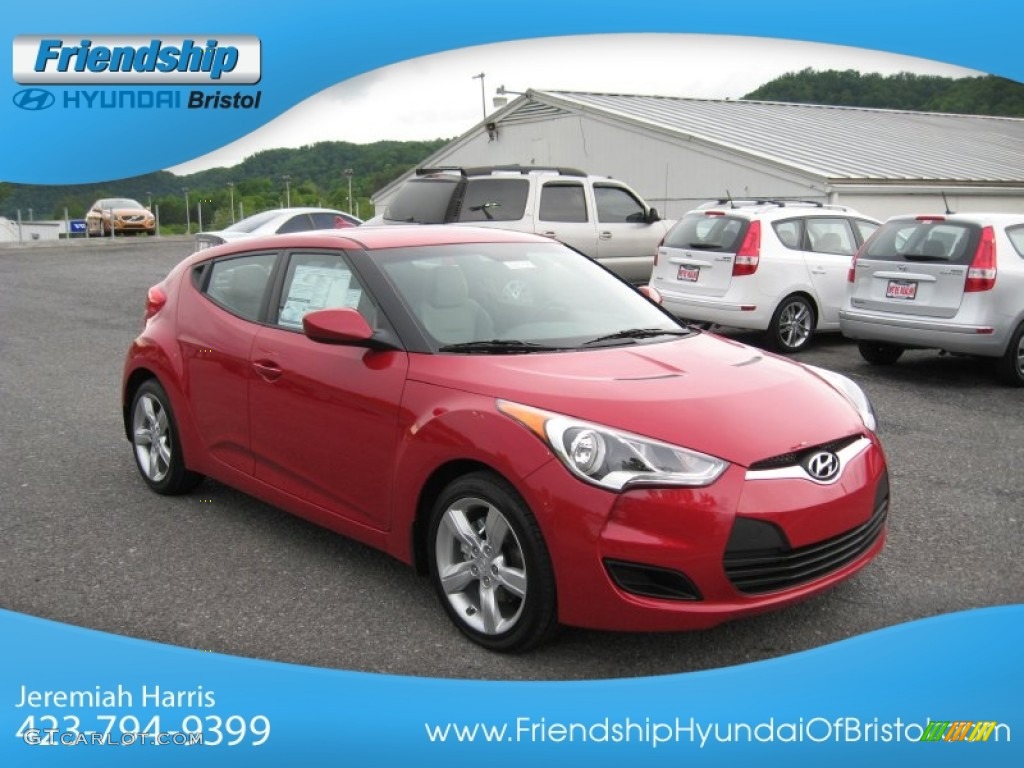 2012 Veloster  - Boston Red / Gray photo #5