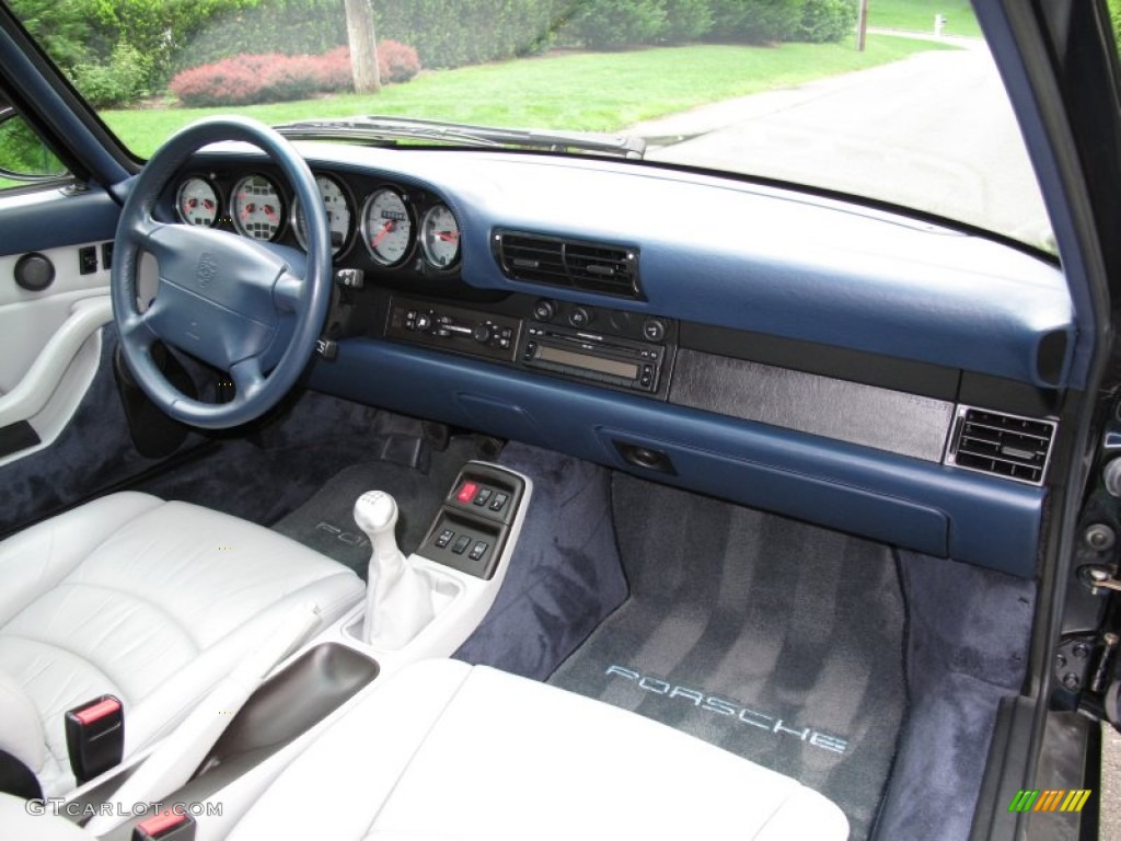 1996 Porsche 911 Turbo Classic Grey/Midnight Blue Dashboard Photo #65154099