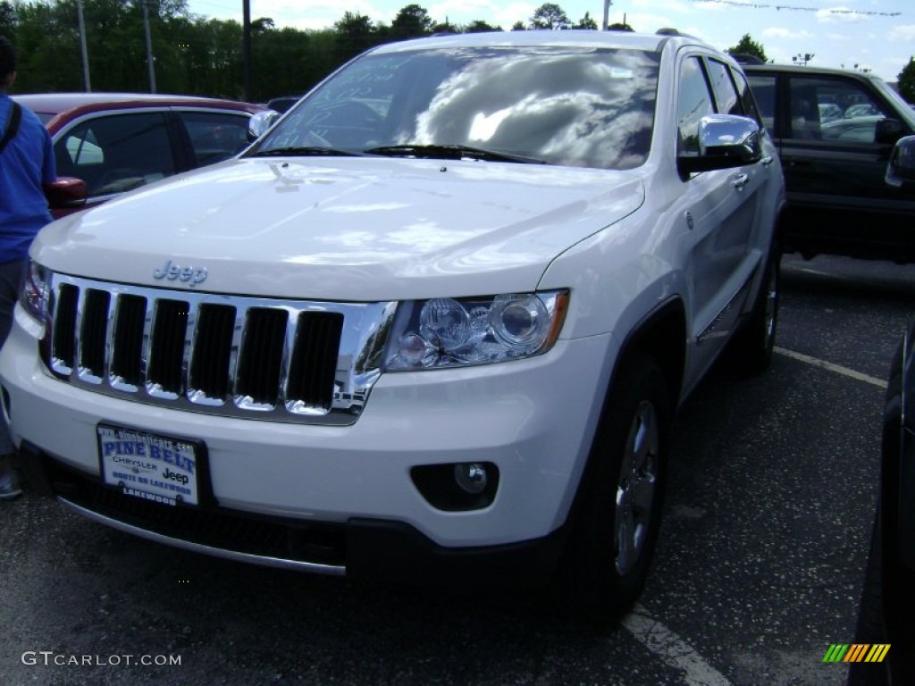 2012 Grand Cherokee Limited 4x4 - Stone White / Black/Light Frost Beige photo #1