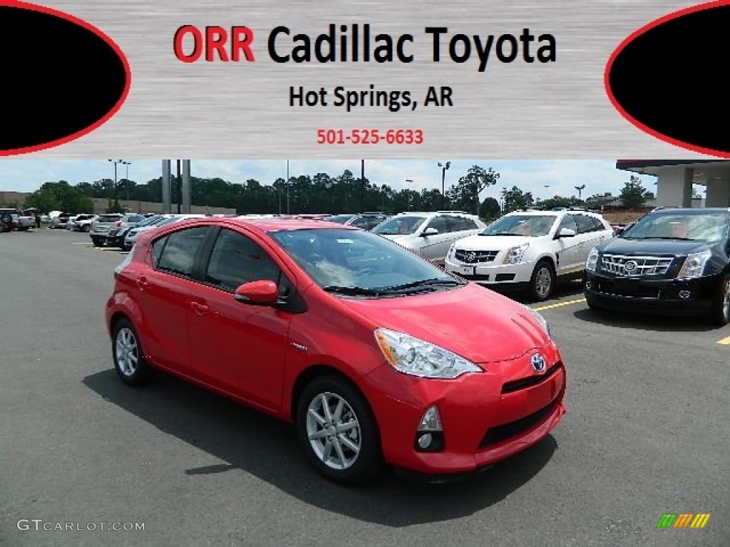 2012 Prius c Hybrid Four - Absolutely Red / Gray photo #1