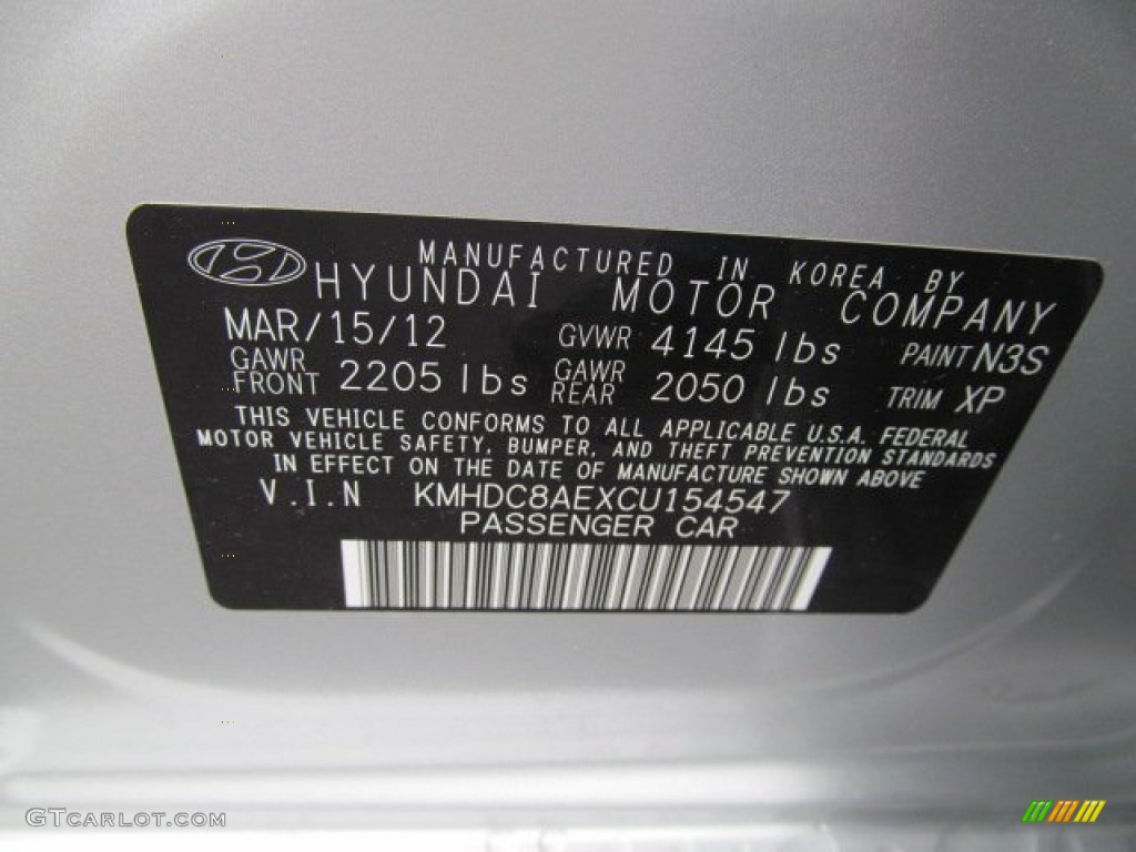 2012 Elantra GLS Touring - Shimmering Silver / Black photo #10