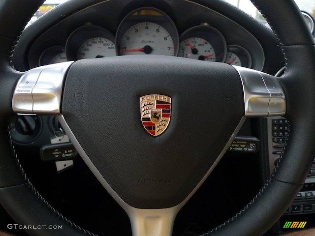 2007 Porsche 911 Turbo Coupe Black Steering Wheel Photo #65167782
