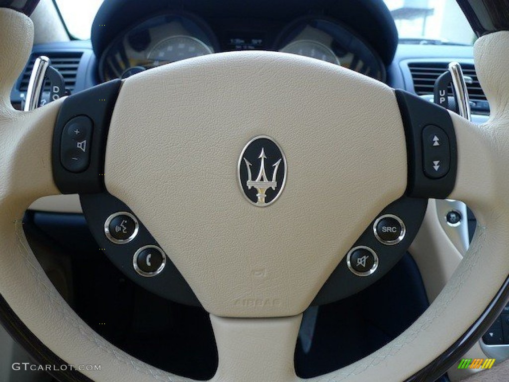 2012 Maserati GranTurismo S Automatic Sabbia Steering Wheel Photo #65168058