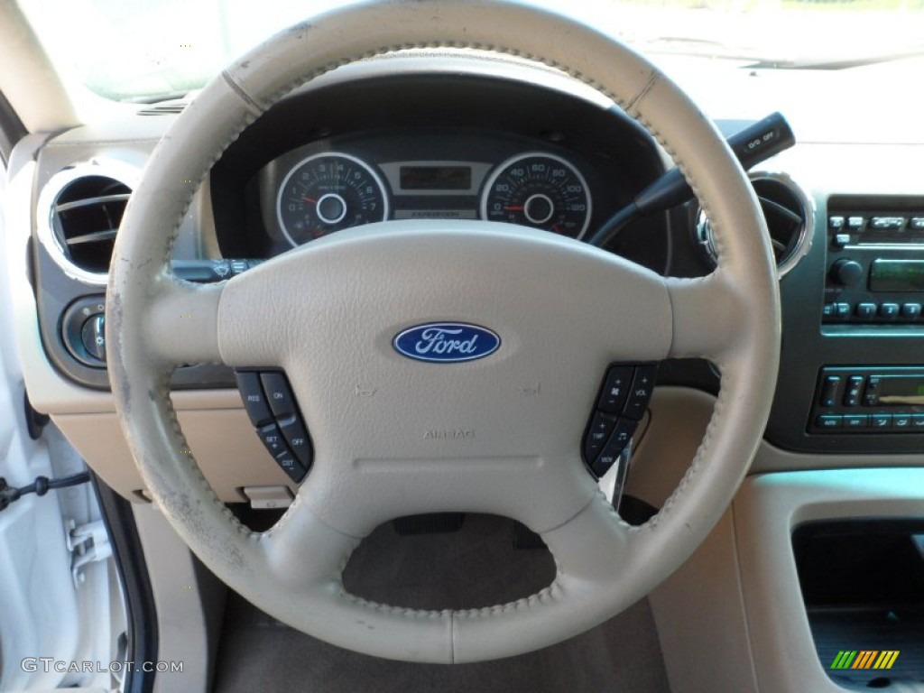 2005 Ford Expedition XLT 4x4 Medium Parchment Steering Wheel Photo #65171109