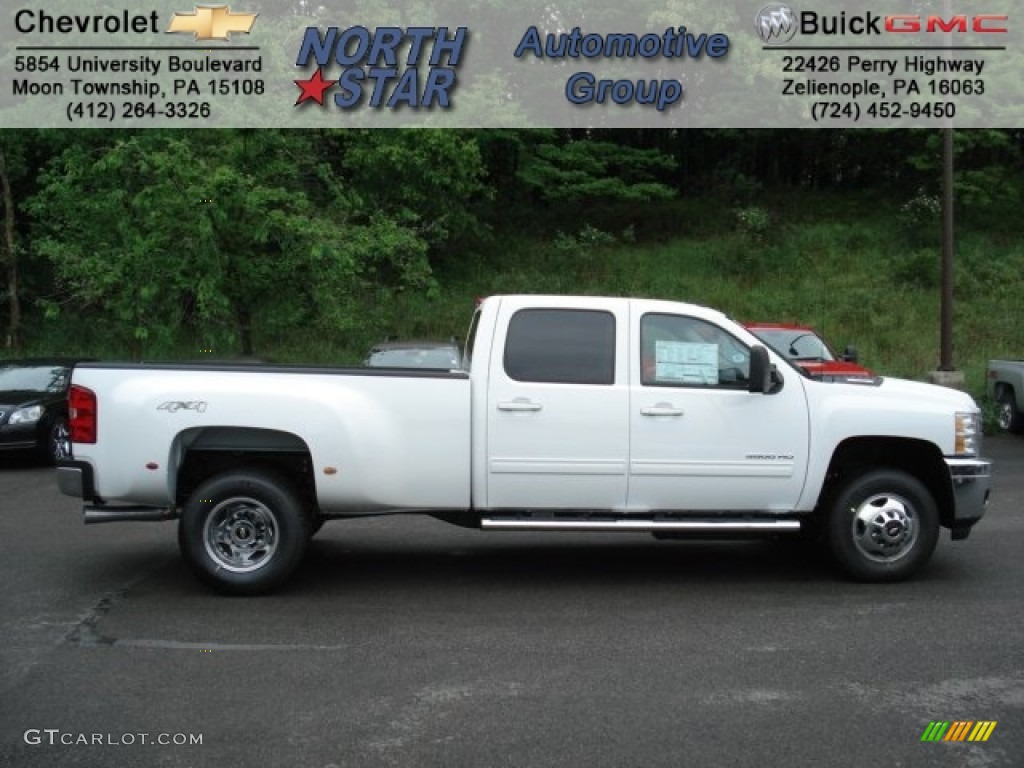 2012 Silverado 3500HD LTZ Crew Cab 4x4 Dually - Summit White / Ebony photo #1