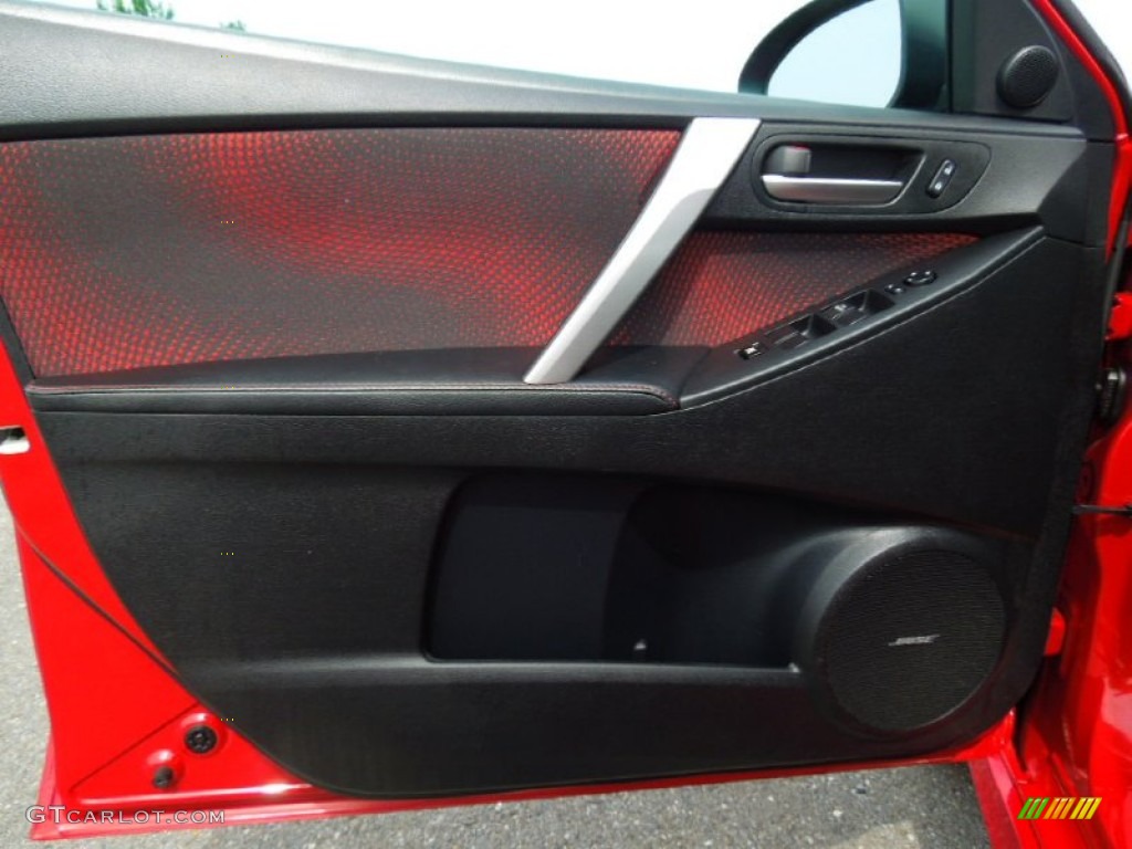 2010 Mazda MAZDA3 MAZDASPEED3 Sport 5 Door Black/Red Door Panel Photo #65183352