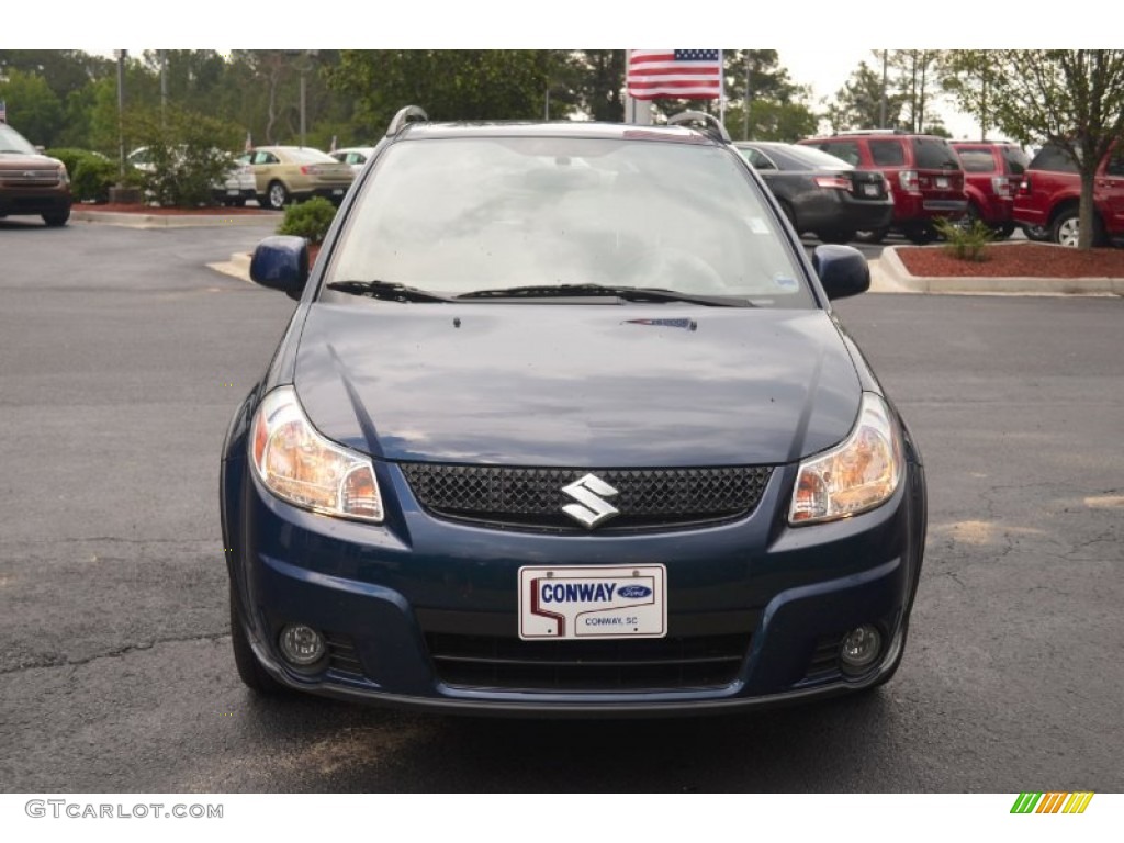 2010 SX4 Crossover Touring AWD - Deep Sea Blue Metallic / Black photo #2