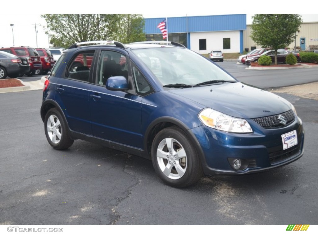 2010 SX4 Crossover Touring AWD - Deep Sea Blue Metallic / Black photo #3