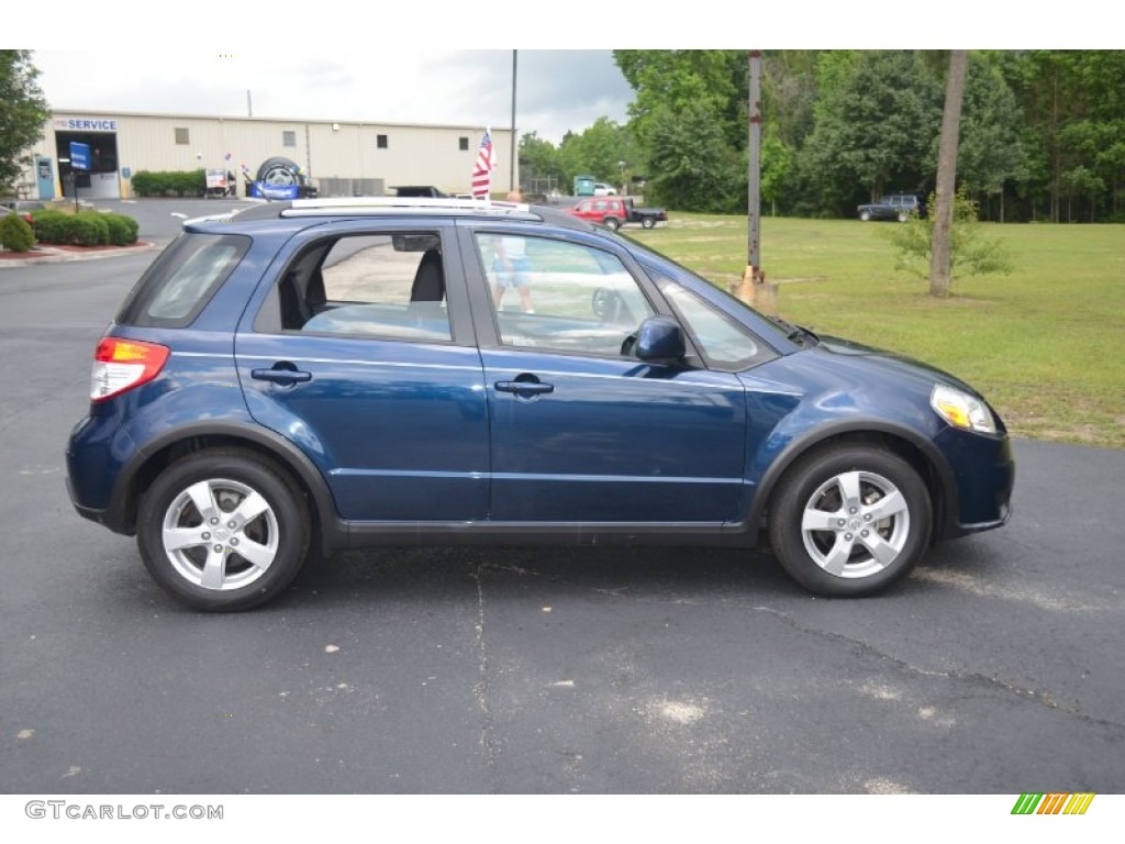 2010 SX4 Crossover Touring AWD - Deep Sea Blue Metallic / Black photo #4