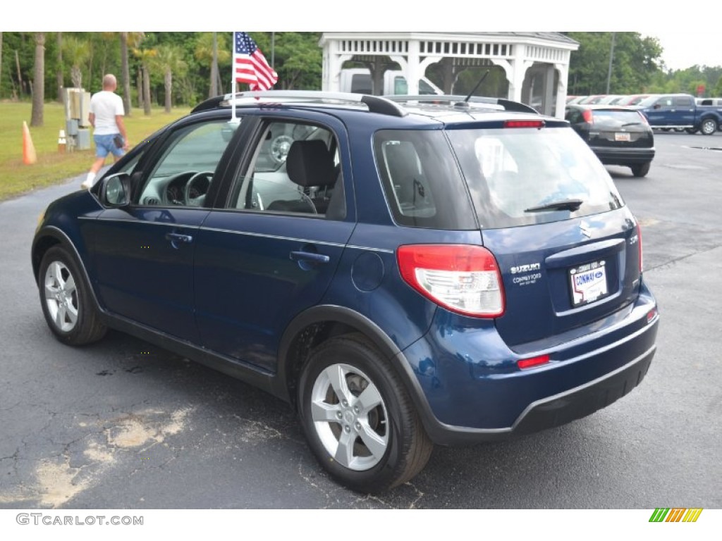 2010 SX4 Crossover Touring AWD - Deep Sea Blue Metallic / Black photo #7