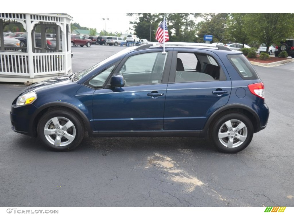 2010 SX4 Crossover Touring AWD - Deep Sea Blue Metallic / Black photo #8