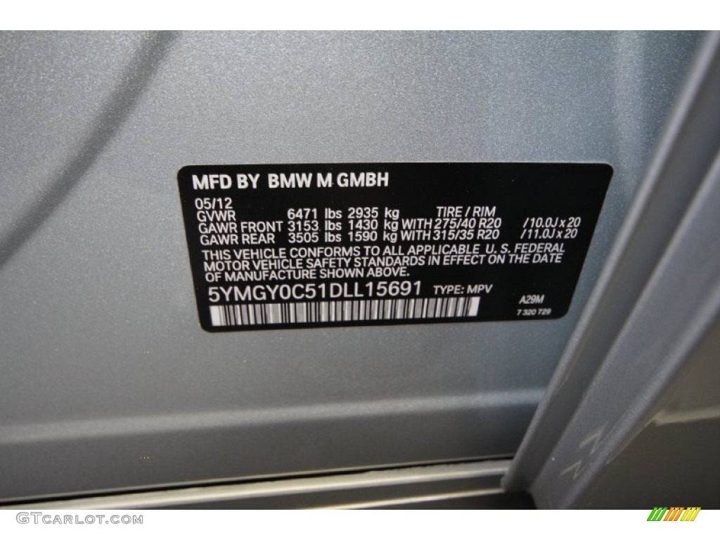 2013 BMW X5 M M xDrive Info Tag Photos