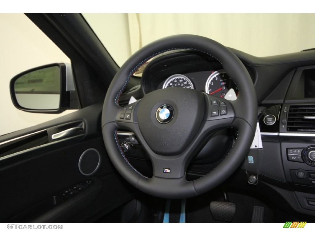 2013 BMW X5 M M xDrive Black Steering Wheel Photo #65195199