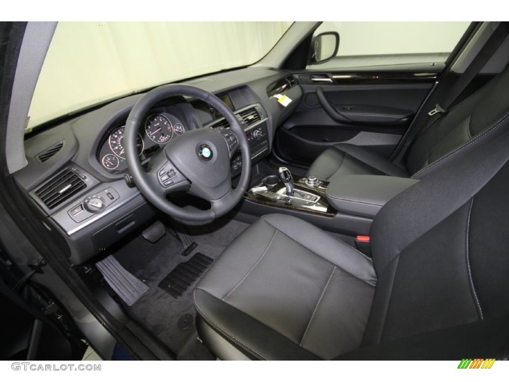 Black Interior 2013 BMW X3 xDrive 28i Photo #65196330