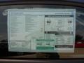 2012 Volkswagen Beetle Turbo Window Sticker