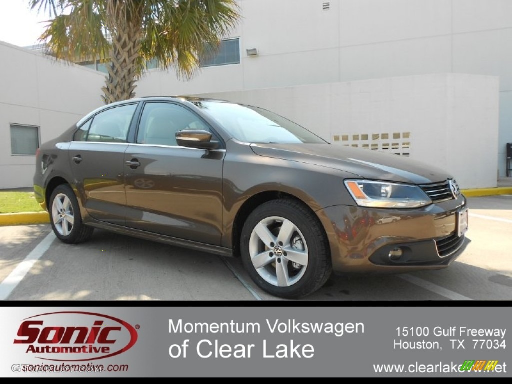 2012 Jetta TDI Sedan - Toffee Brown Metallic / Cornsilk Beige photo #1