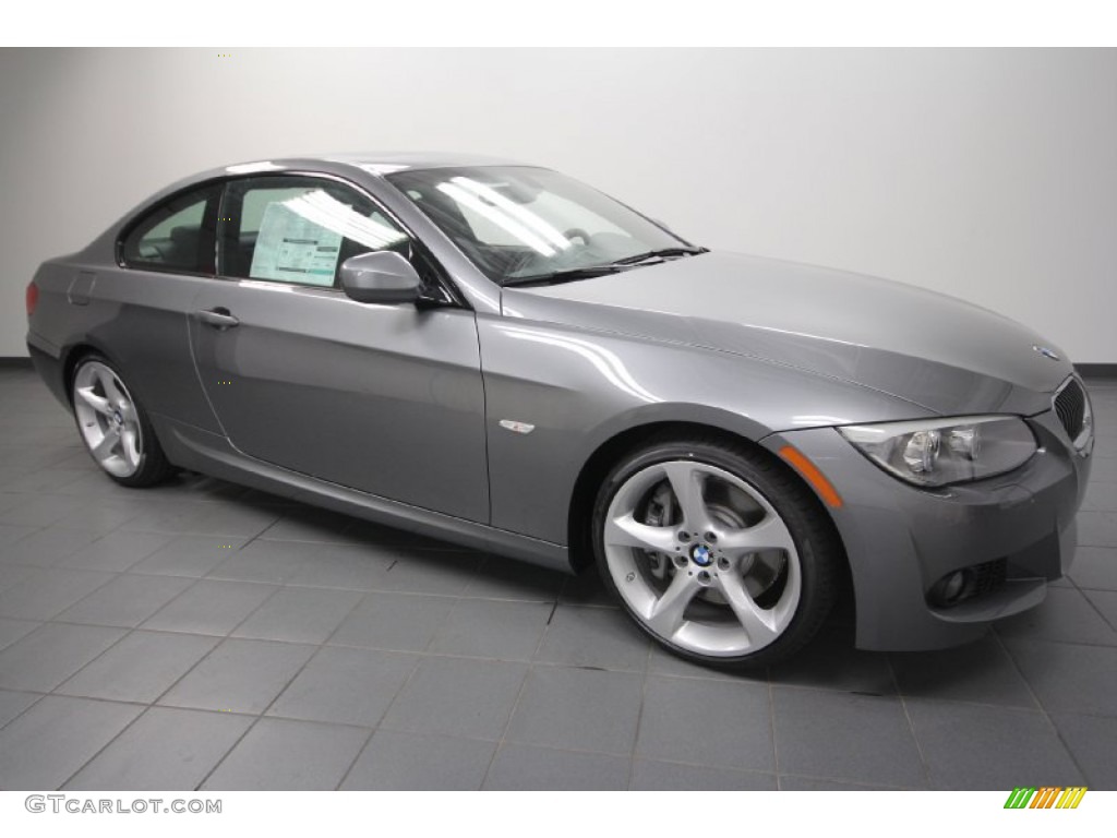 2012 3 Series 335i Coupe - Space Grey Metallic / Black photo #1