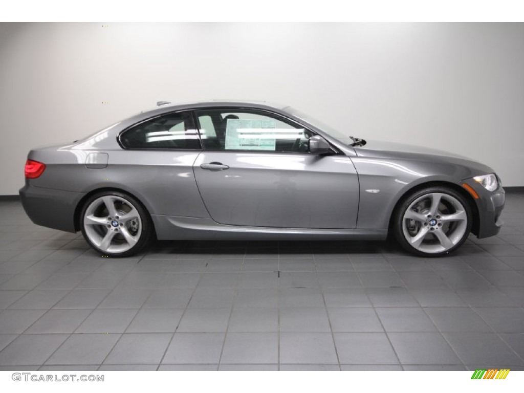 2012 3 Series 335i Coupe - Space Grey Metallic / Black photo #2