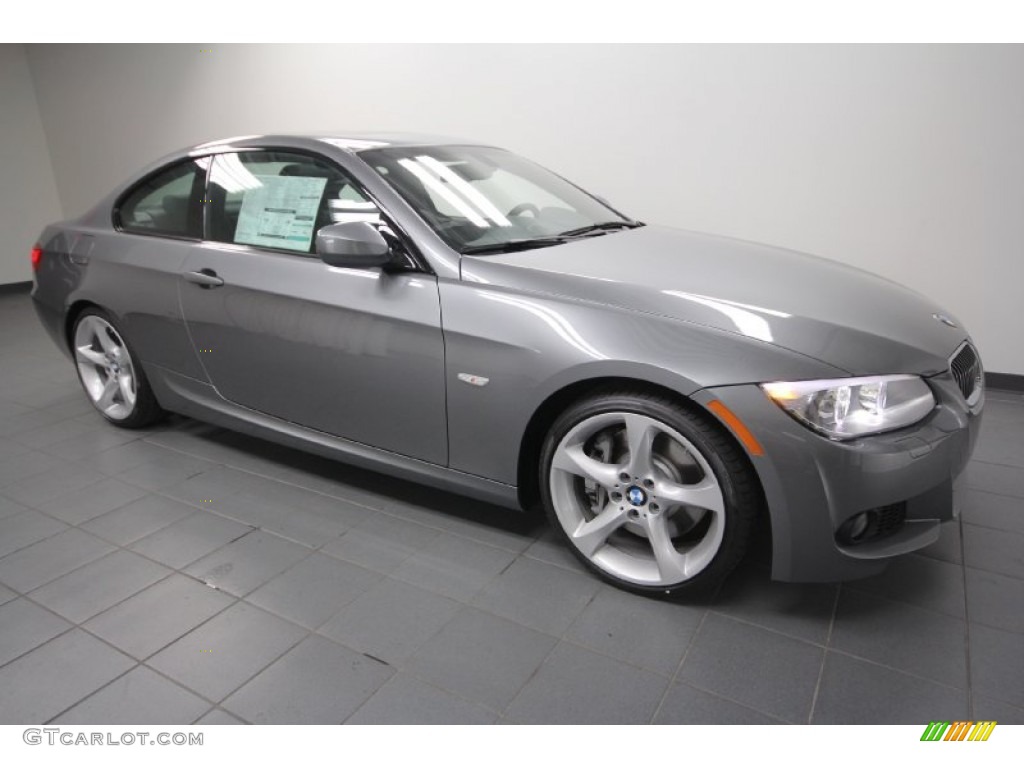 2012 3 Series 335i Coupe - Space Grey Metallic / Black photo #6