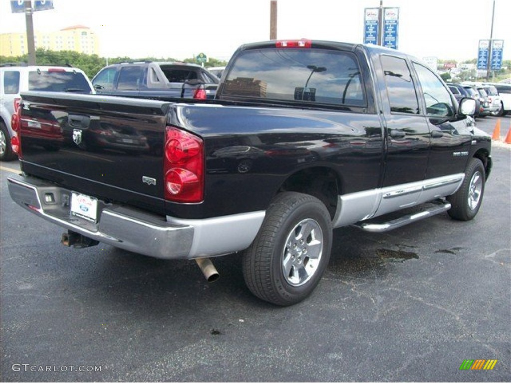 2007 Ram 1500 Laramie Quad Cab - Brilliant Black Crystal Pearl / Medium Slate Gray photo #3