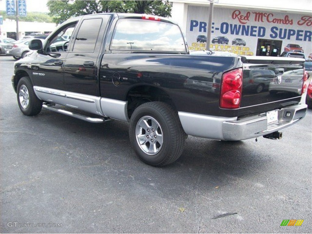 2007 Ram 1500 Laramie Quad Cab - Brilliant Black Crystal Pearl / Medium Slate Gray photo #5