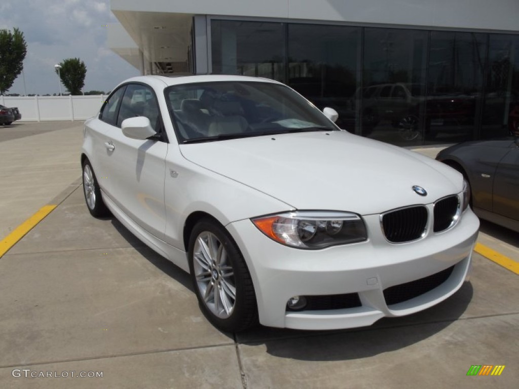 2012 1 Series 128i Coupe - Alpine White / Black photo #2