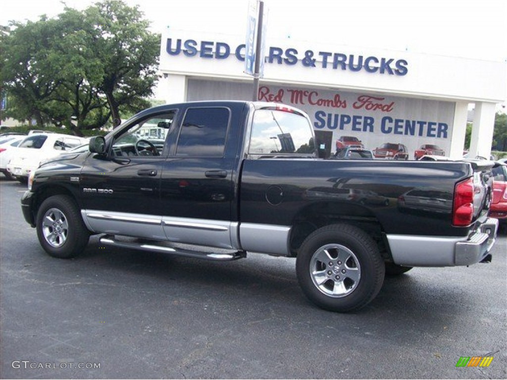 2007 Ram 1500 Laramie Quad Cab - Brilliant Black Crystal Pearl / Medium Slate Gray photo #19