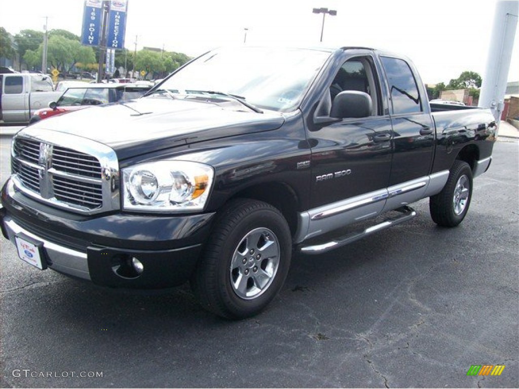 2007 Ram 1500 Laramie Quad Cab - Brilliant Black Crystal Pearl / Medium Slate Gray photo #20