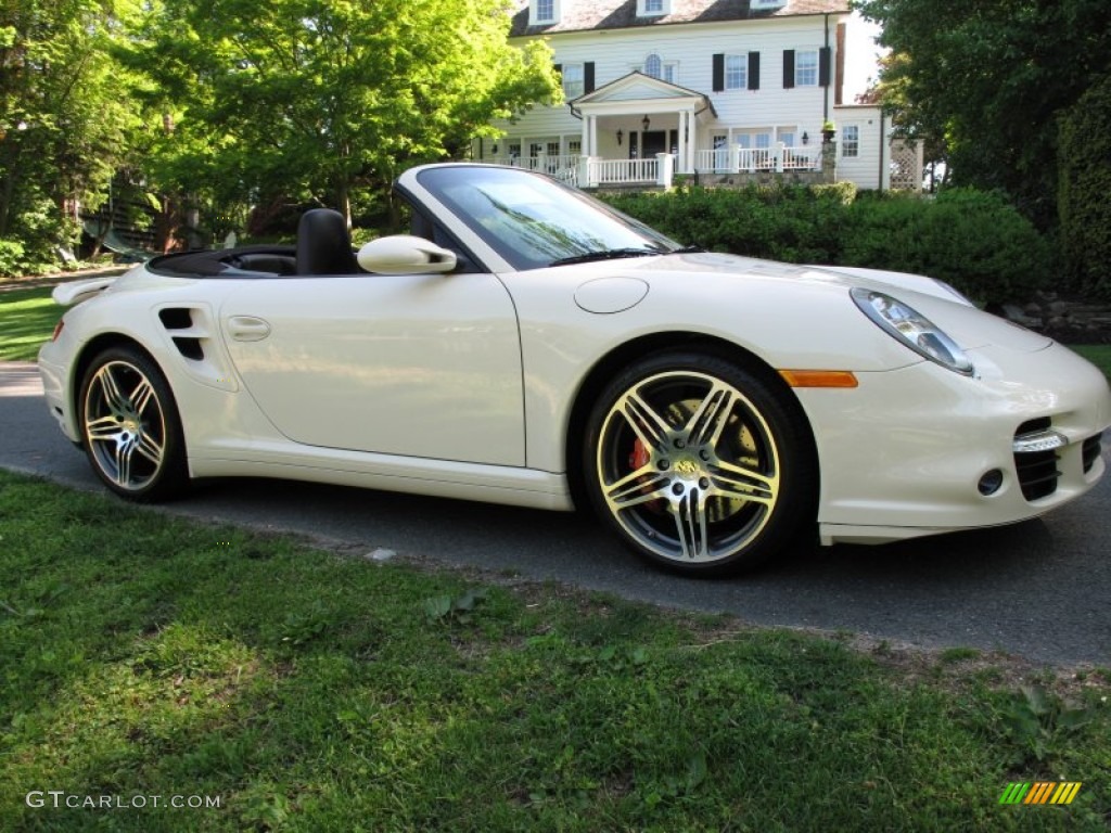 2009 911 Turbo Cabriolet - Cream White / Cocoa Brown photo #8