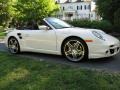 2009 Cream White Porsche 911 Turbo Cabriolet  photo #8