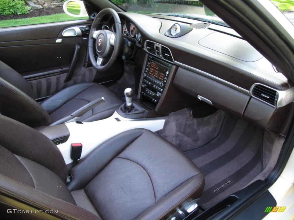 Cocoa Brown Interior 2009 Porsche 911 Turbo Cabriolet Photo #65202645