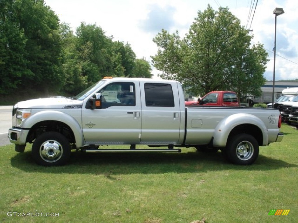 Ingot Silver 2012 Ford F450 Super Duty Lariat Crew Cab 4x4 Dually Exterior Photo #65204634